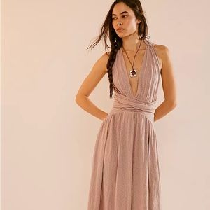 NWT Free People Selena Maxi Dress/XS/ Winter Bloom Beige